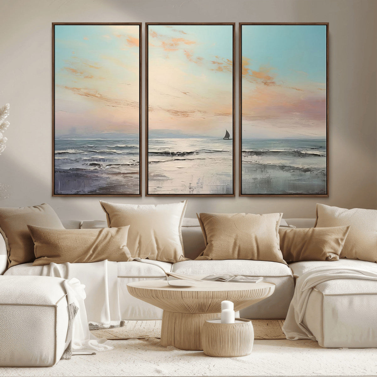 Abstract Ocean Wall Art, Boat Wall Art Canvas Print