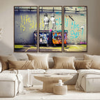 Banksy Life is Short Wall Art, Iconic Graffiti Street Art Canvas Print