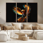 Fiery Phoenix Canvas Print | Ready to Hang Wall Art | Bold Fantasy Decor