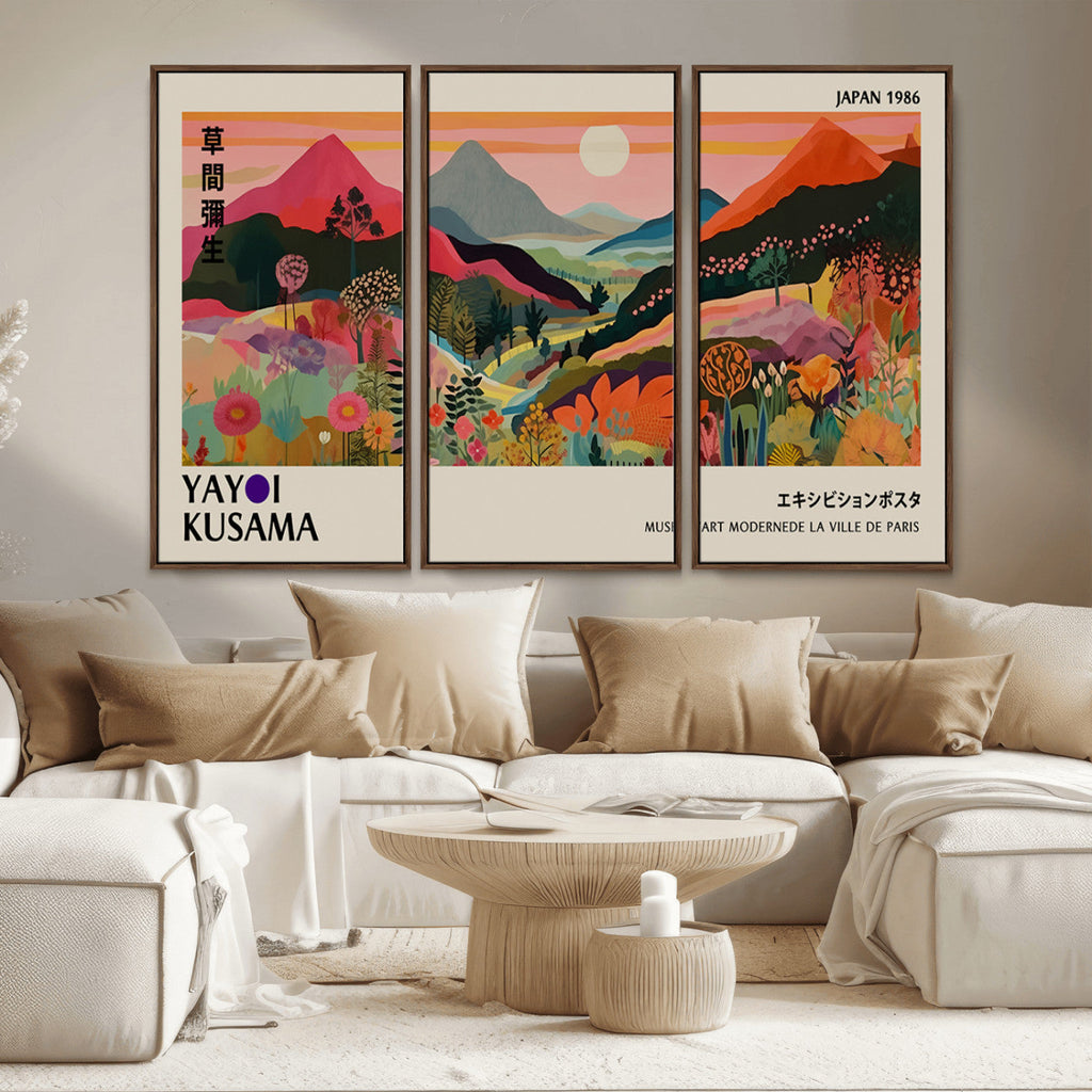 Yayoi 1986 Wall Art Print, Vibrant Wabi Sabi Japanese Abstract Design