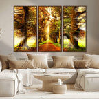 Sunshine in Forest and Trees Wall Art Canvas Print