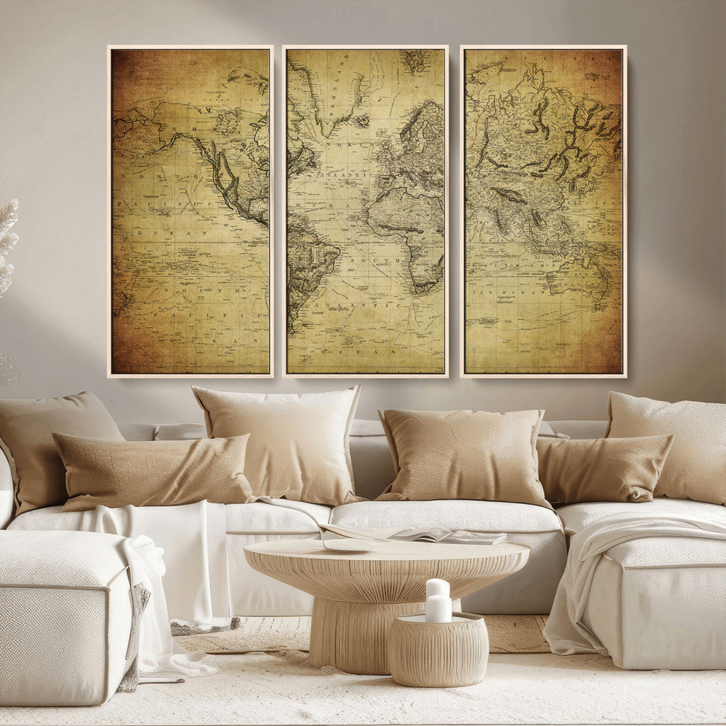 Push Pin World Map Canvas Print | Travel Tracker Wall Art