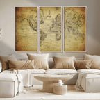 Push Pin World Map Canvas Print | Travel Tracker Wall Art