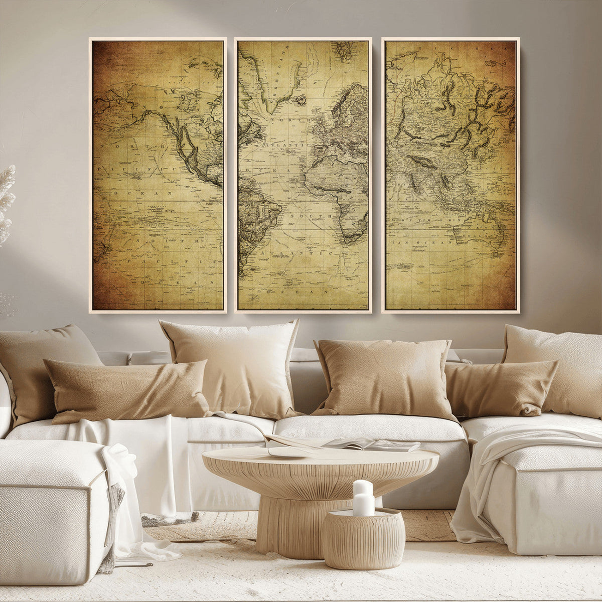 Push Pin World Map Canvas Print | Travel Tracker Wall Art