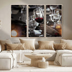 Red Wine and Glass Canvas Print