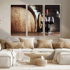 Wine and Barrel Wall Art Canvas Print