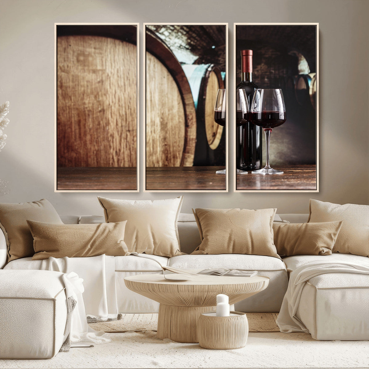 Wine and Barrel Wall Art Canvas Print