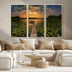Lake and Flower Wall Art Canvas Print