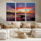 Glorious Sunset on The Beach Wall Art Canvas Print
