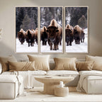 Bison Wall Art Canvas Print, Bison Herd Canvas Wall Art