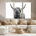 Fanny Scottish Highland Cow Cattle Art Print Farmhouse Wall Art Canvas Print