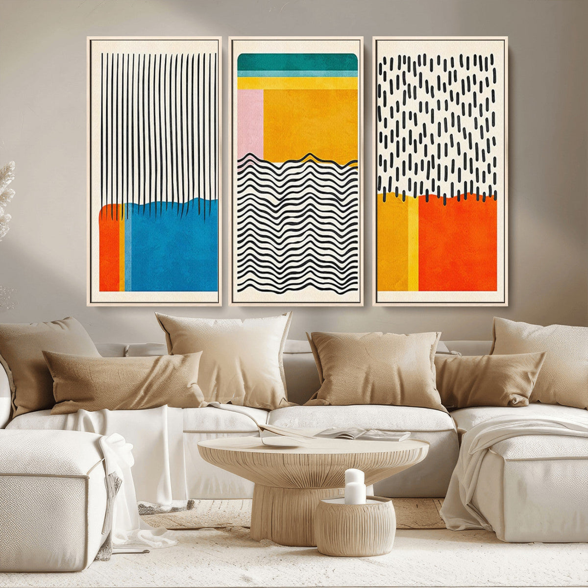 Canvas Print Wall Art Abstract Illustration Art Boho, Framed Abstract Boho Art