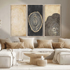 Tree Rings Canvas Wall Art Print, Minimalist Natural History in Modern Decor