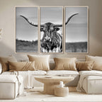 Texas Longhorn Cow Wall Art, Texas Longhorn Canvas, Cattle