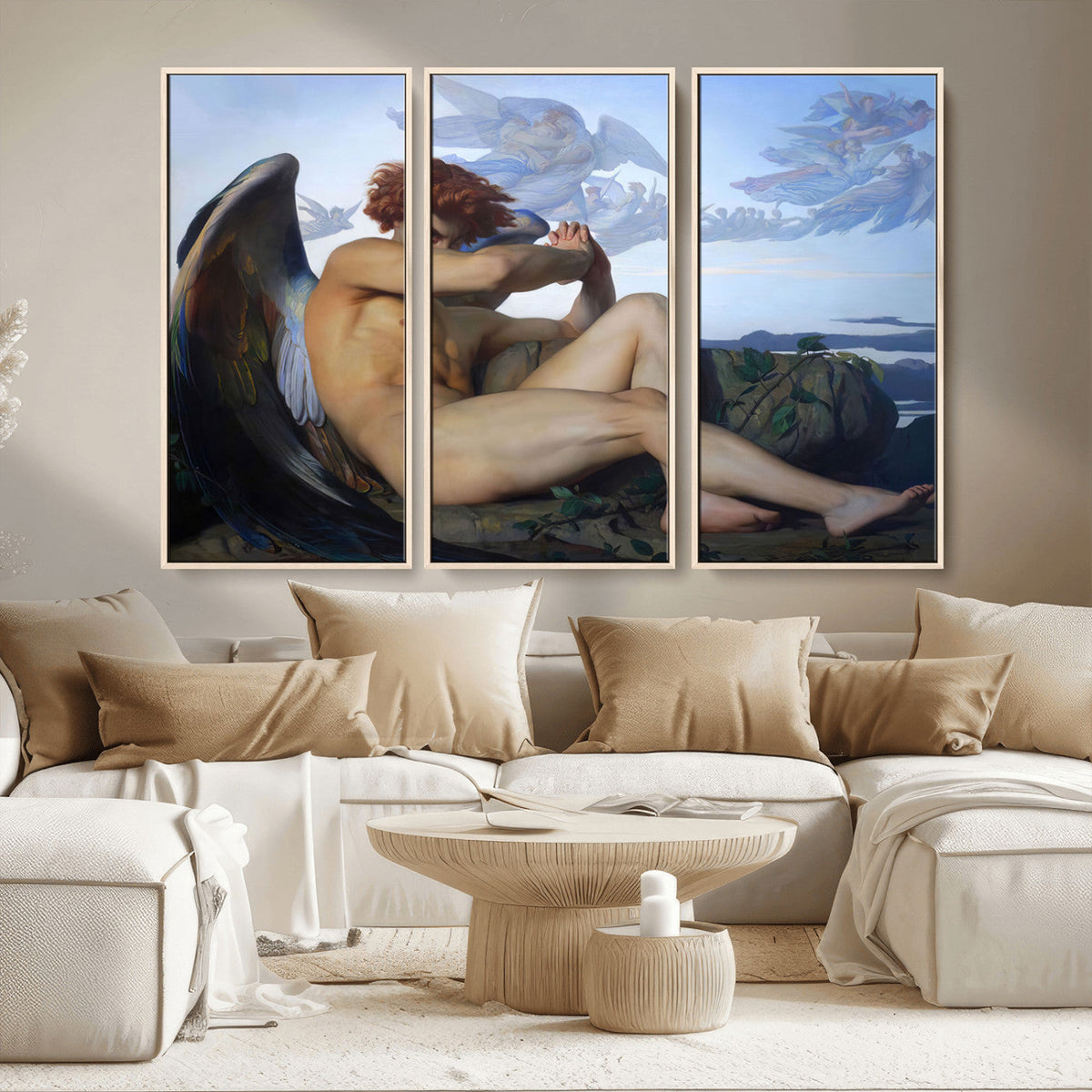 Fallen Angel Wall Art Canvas Print, Alexandre Cabanel Classic Art Reproduction