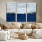 Navy Blue Abstract Wall Art Canvas Print