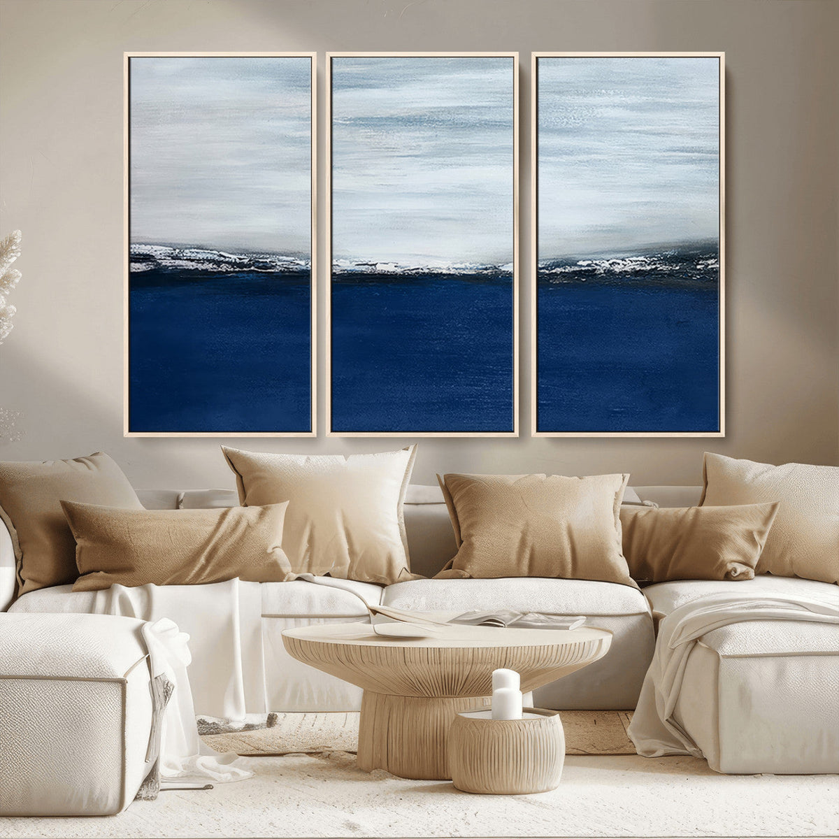 Navy Blue Abstract Wall Art Canvas Print