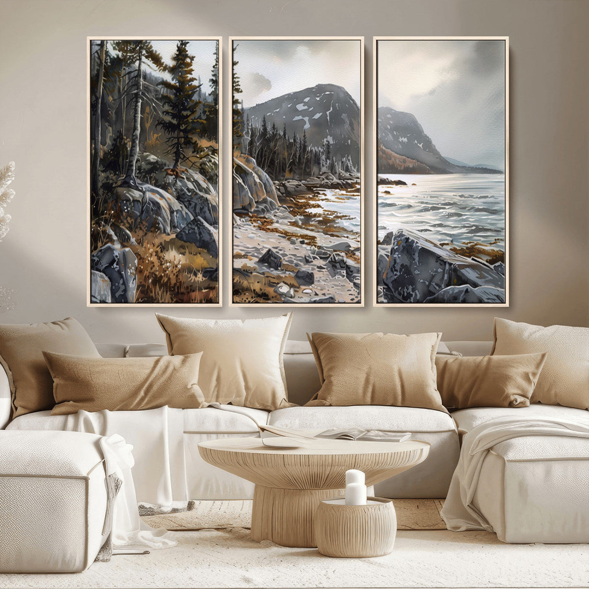 Serene Coastal View of Acadia National Park