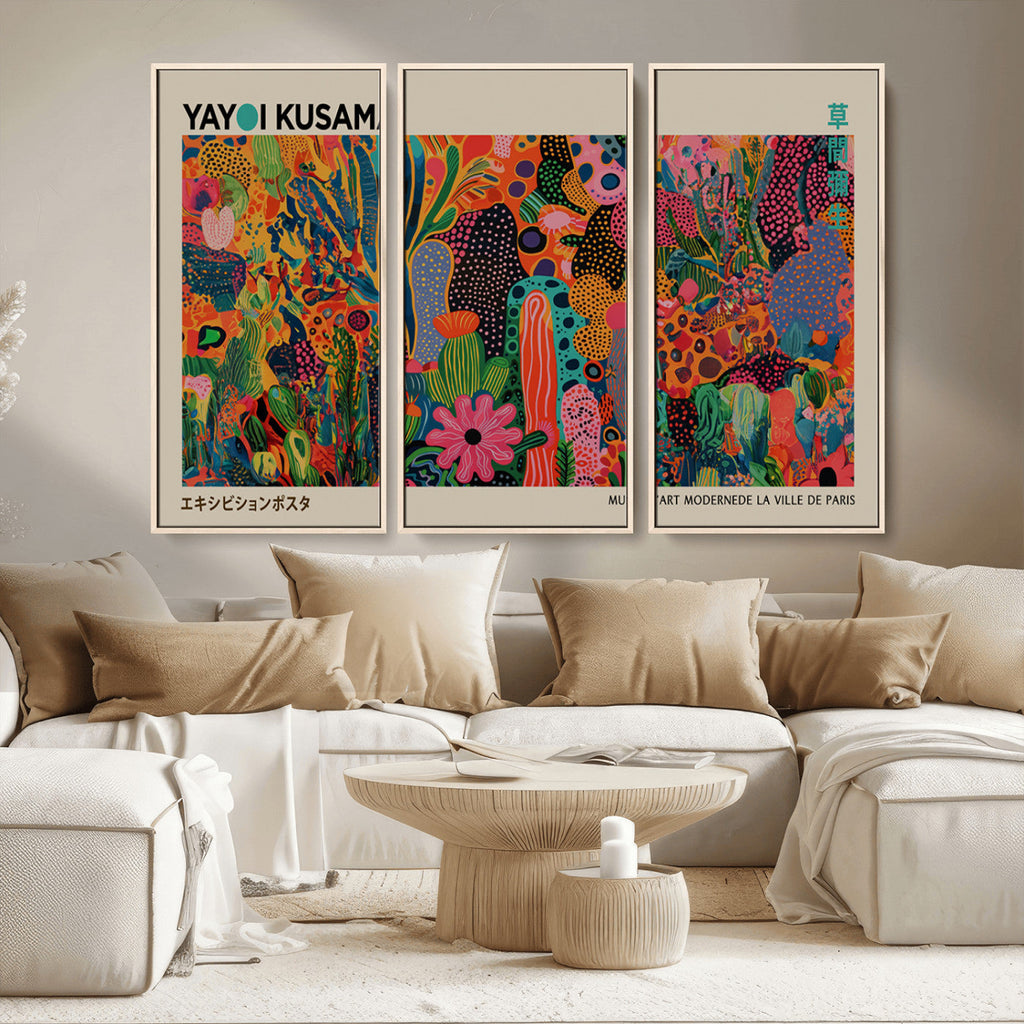 Framed Yayoi Kusama 1986 Wall Art Print | Japanese Wall Art, Wabi Sabi Abstract Landscape