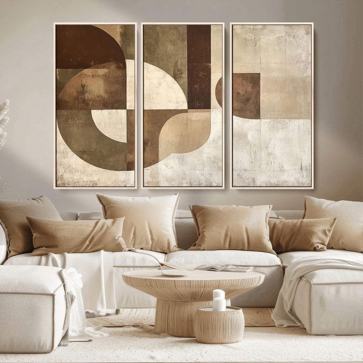 Wabi Sabi Geometric Wall Art | Abstract Modern Minimalist Canvas Print