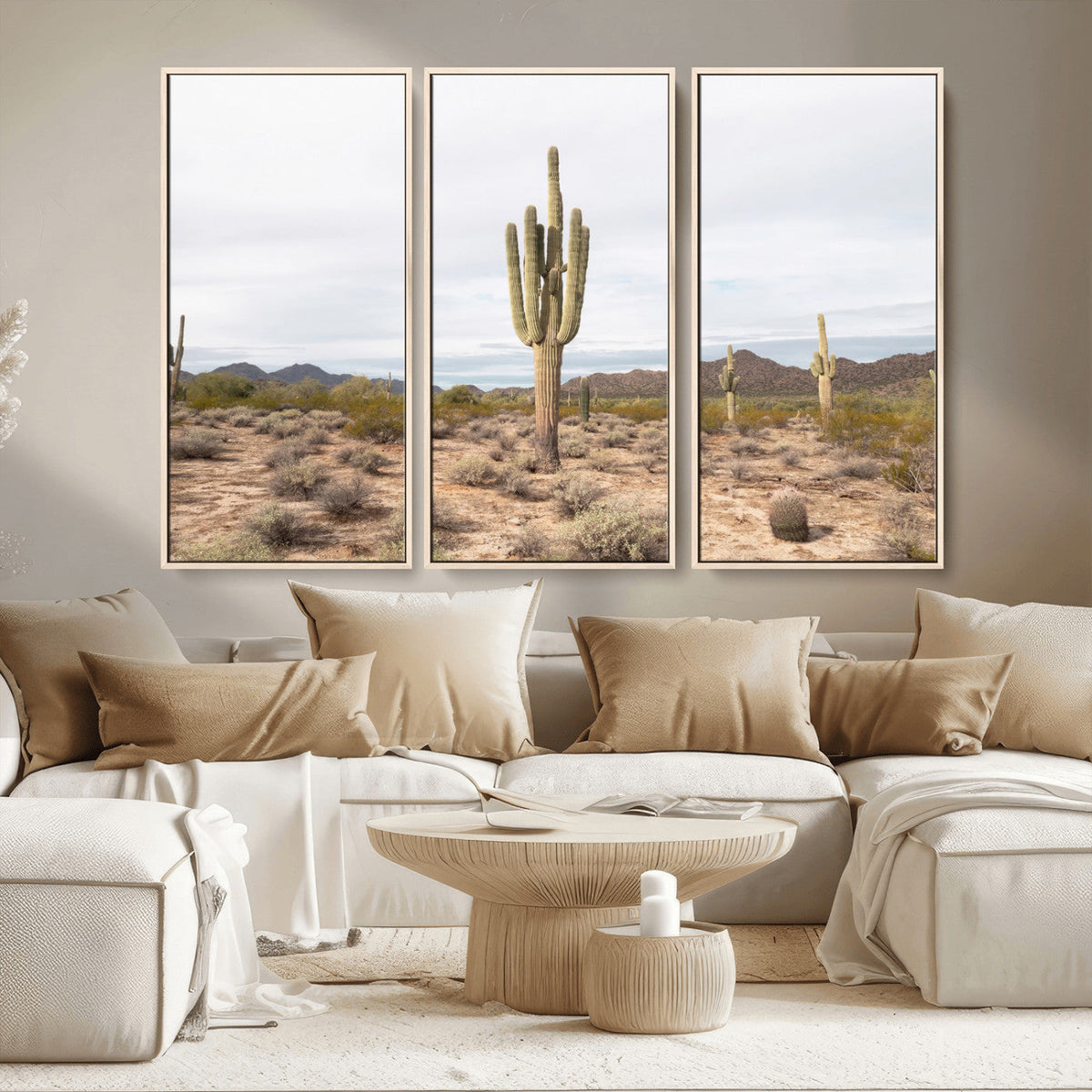 Saguaro Cactus Wall Art | Framed Desert Canvas Artwork