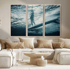 Underwater Surf Wall Art | Framed Ocean Wave Canvas Artwork