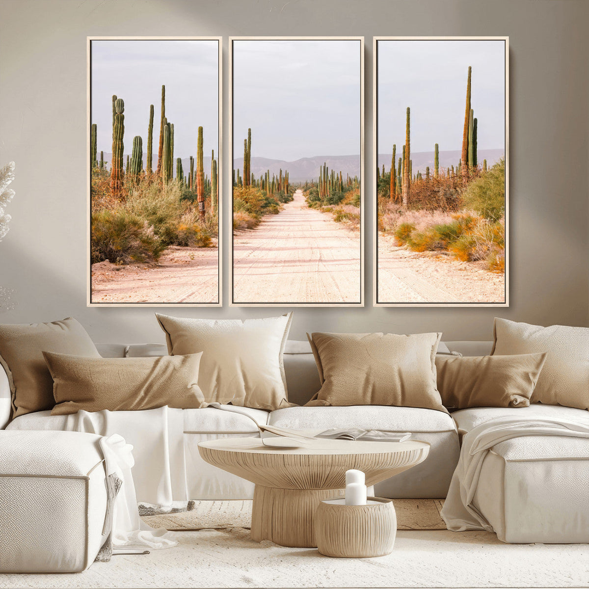 Desert Cactus Wall Art | Framed Southwestern Canvas Artwork