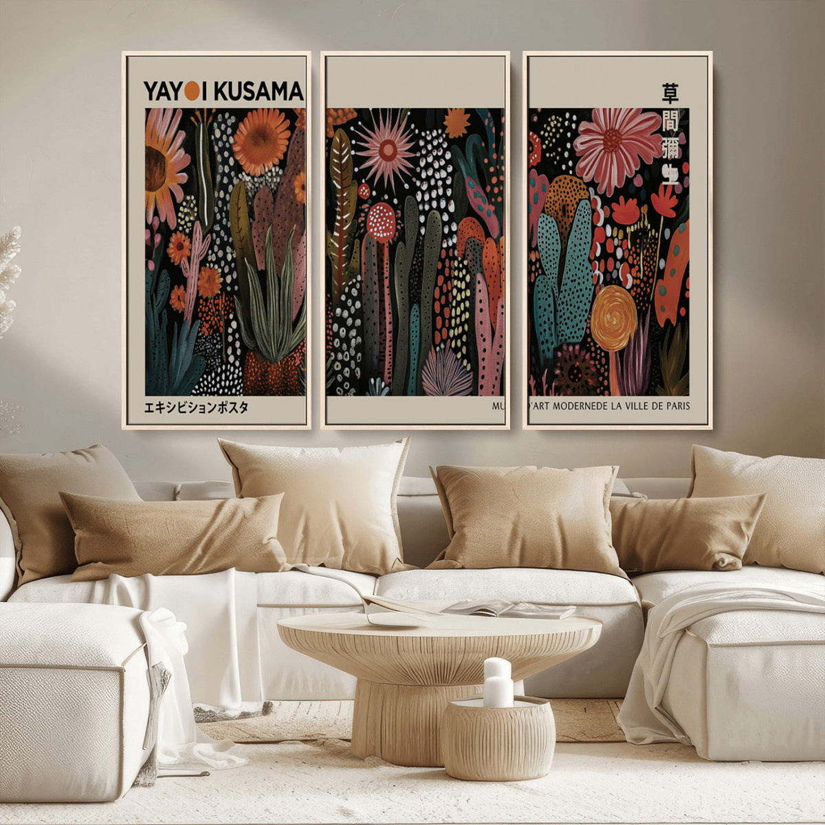 Modern Japanese Wall Art Canvas Print, Framed Abstract Mount Fuji Zen Landscape