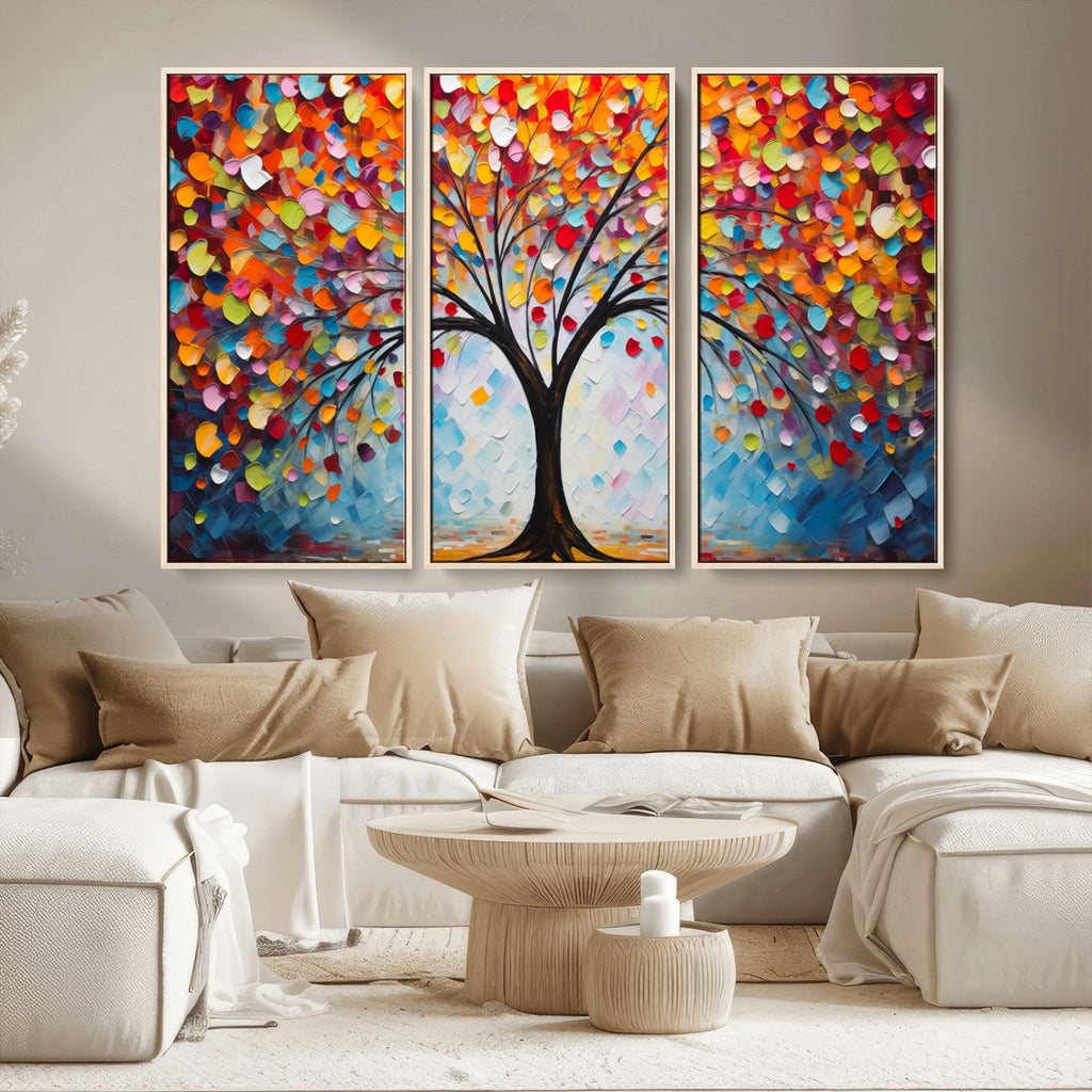 Vibrant Tree of Life Canvas Wall Art | Colorful Abstract Nature