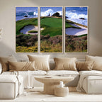 California Pebble Beach Golf Links Wall Art Canvas Print, Iconic Monterey Coastal Golf Course