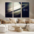 Framed Saturn Wall Art Canvas Print