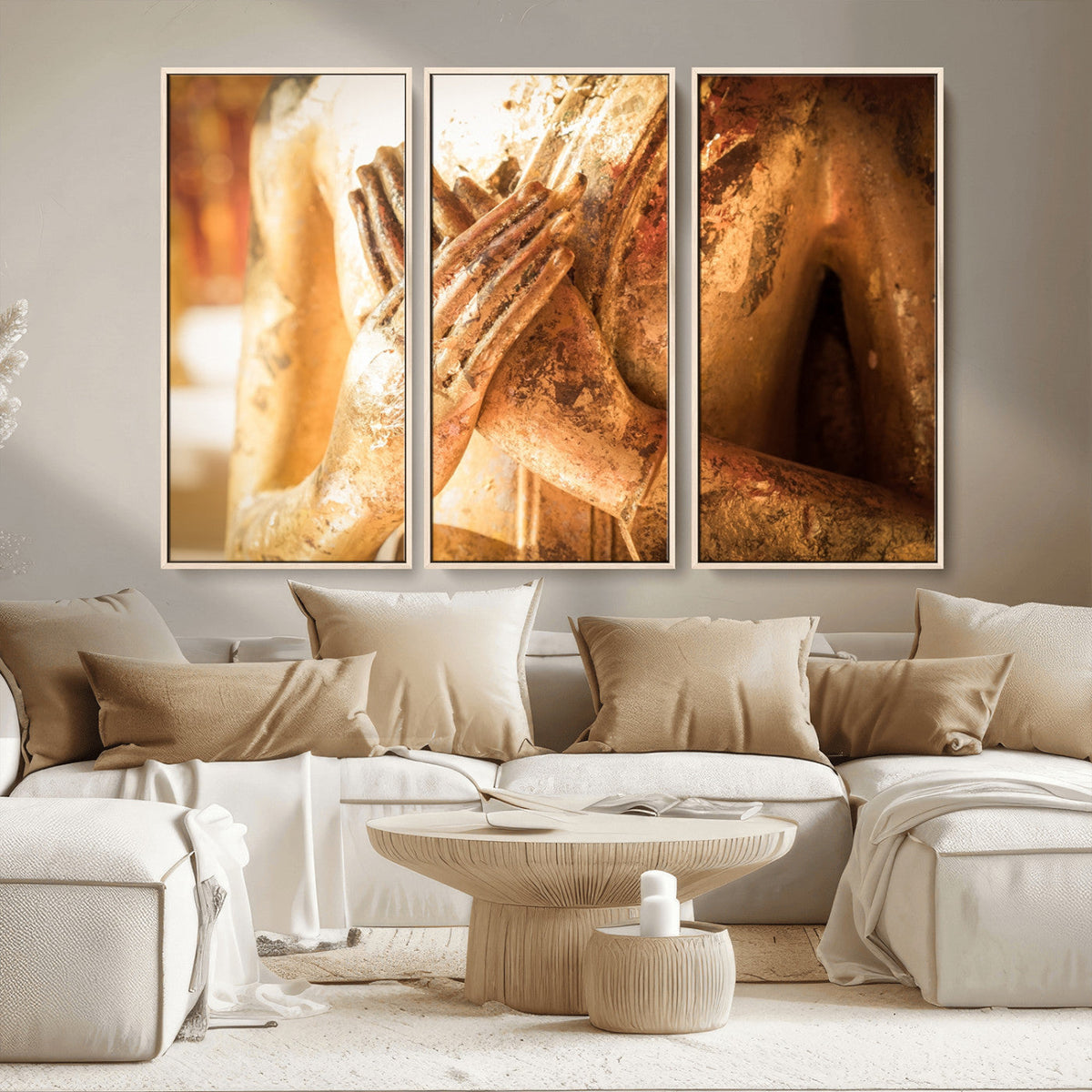 Buddha Statue Hands Wall Art Canvas Print