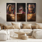 Wine and Barrels Wall Art Canvas Print