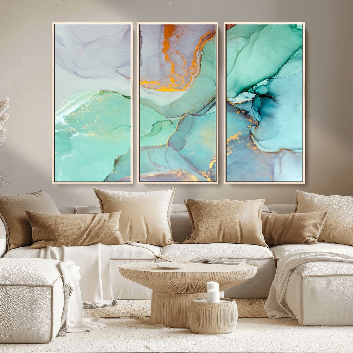 Colorful Marble Fluid Effect Canvas Wall Art Print
