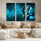 Music and Microphone Wall Art Canvas Print