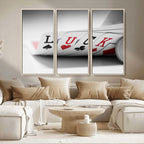 Framed Lucky Poker Cards Canvas | Modern Triptych Wall Art for Game Rooms