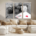 Poker Game Cards Wall Art Canvas, Multi Panel Wall Art