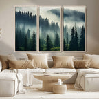 Captivating Misty Forest Wall Art, Foggy and Serene Atmosphere Canvas Print