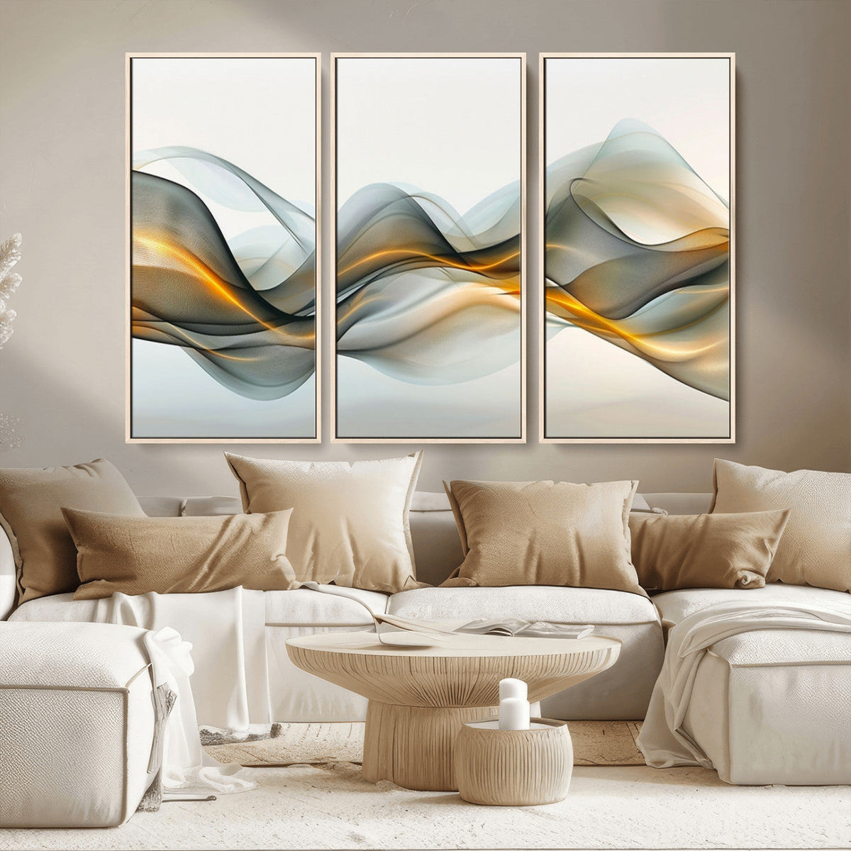 Abstract Wave Canvas Wall Art | Fluid Contemporary Elegance in Motion