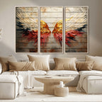 Abstract Angel Wings Canvas Wall Art, Modern Angelic Wings Decor, Framed and Ready to Hang