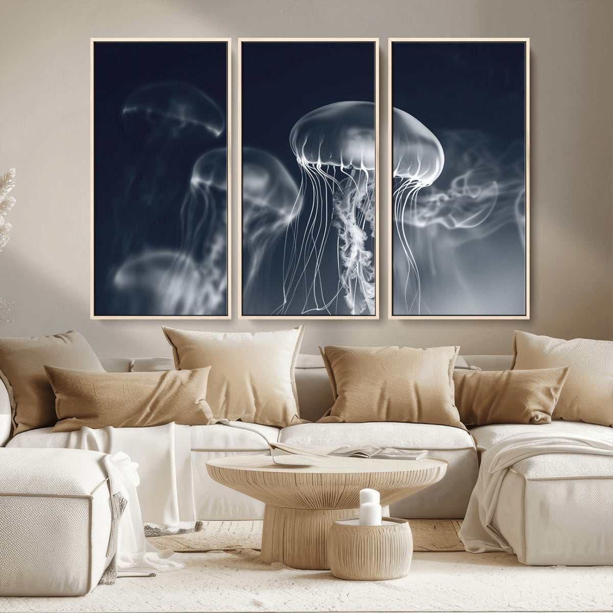 Jellyfish Wall Art Canvas Print, Modern Abstract Jellyfish