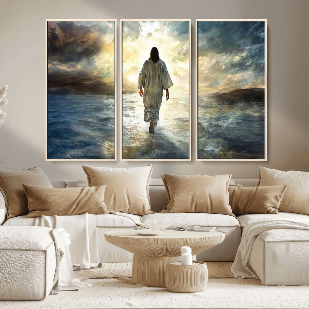 Jesus Walking on Water Wall Art | Canvas Print | Ready to Hang