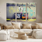 Banksy Life is Short Wall Art, Iconic Graffiti Street Art Canvas Print