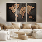 World Map Canvas Print | Framed Travel Map Wall Art for Couples