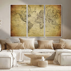 Push Pin World Map Canvas Print | Travel Tracker Wall Art