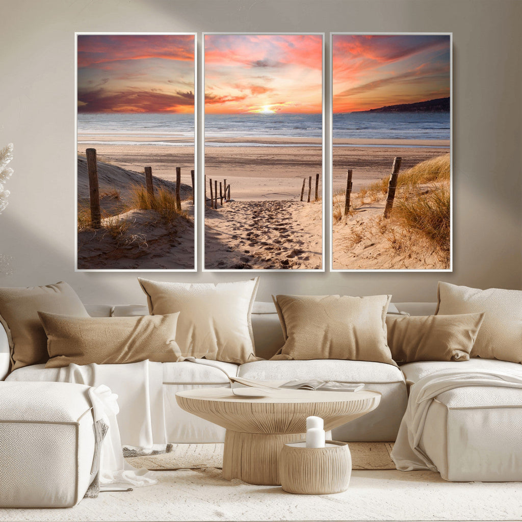 Sunset on the Sea Wall Art Canvas Print