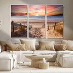 Sunset on the Sea Wall Art Canvas Print