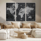 World Map Canvas Print, Detailed Map of the World Wall Art for Home or Office