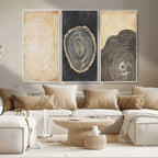 Tree Rings Canvas Wall Art Print, Minimalist Natural History in Modern Decor