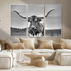 Texas Longhorn Cow Wall Art, Texas Longhorn Canvas, Cattle